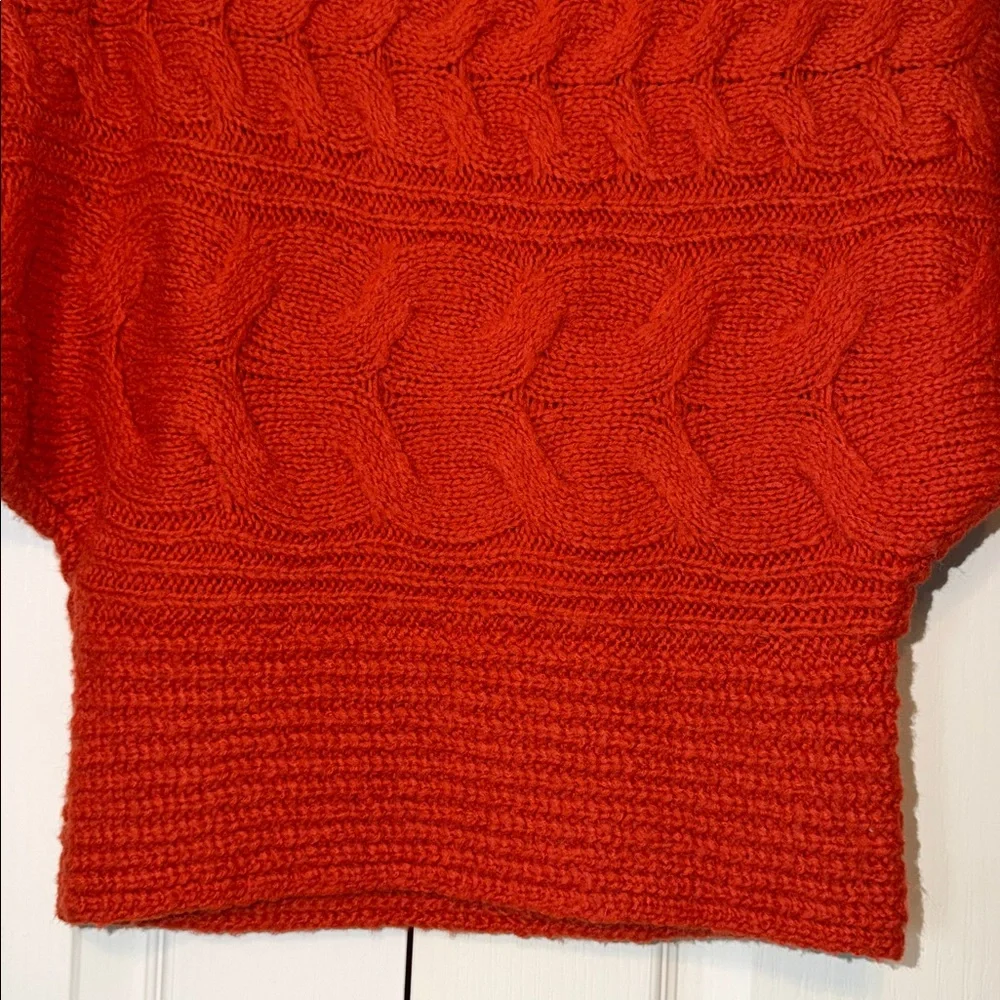 Free People Sienna Cable Knit Sweater Size XSMALL  Burnt Orange